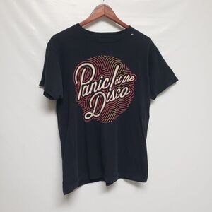 Panic At The Disco Mens Black Round Neck Short Sleeve Graphic TShirt Size Medium